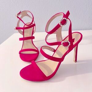 Stuart Weitzmsn pink gladiator heels